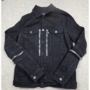 Cote De Nuits Black Moto‎ Jacket Size Small Silver Zippers Motorcycle